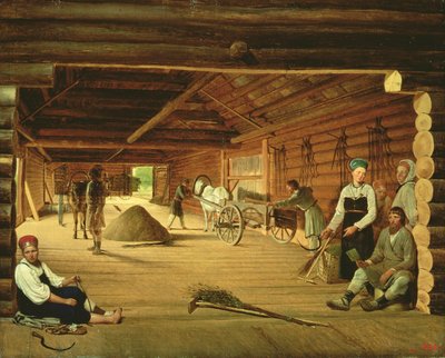 The Threshing Floor, 1821 by Aleksei Gavrilovich Venetsianov