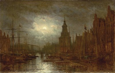Amsterdam at Night, 1870s by Aleksei Petrovich Bogolyubov