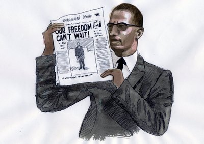 Malcolm X (1925-1965) African-American Activist by Alessandro Lonati