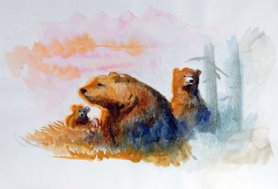 Natural Bear Family by Alessandro Lonati