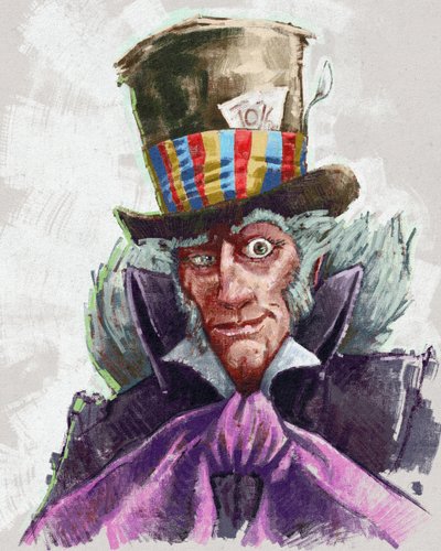 Portrait of the Mad Hatter (illustration) by Alessandro Lonati