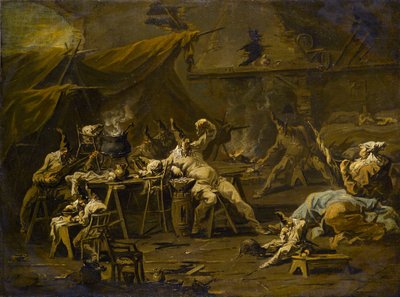 The Supper of Pulcinella and Colombina by Alessandro Magnasco