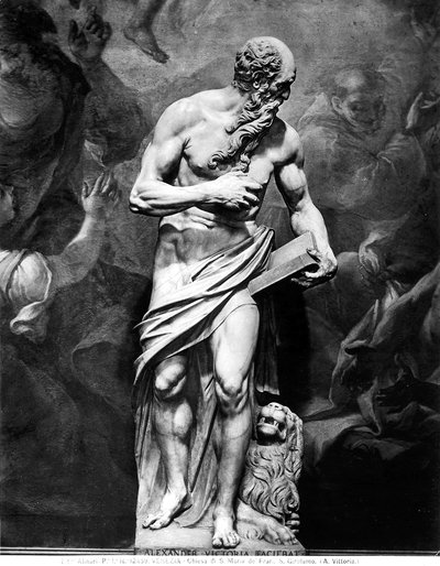 Statue depicting St. Jerome by Alessandro Vittoria