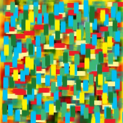 Vertical Puantilism Blue by Alex Caminker