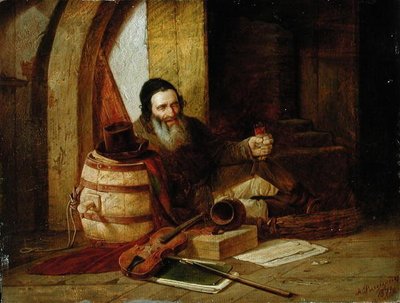 A Jewish Violinist at Rest, 1871 by Alexander Antonovich Rizzoni
