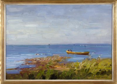 Lake with Small Boat by Alexander Köster