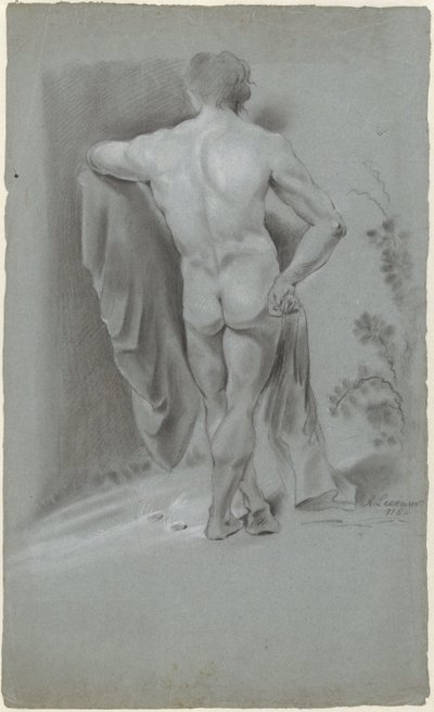 Standing Male Nude, Seen from the Back by Alexander Liernur