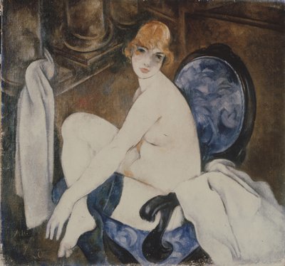 Nude in a Blue Armchair by Alexander Vasilyevich Shevchenko