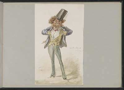 Caricature Figure with a Bowler Hat by Alexander Ver Huell