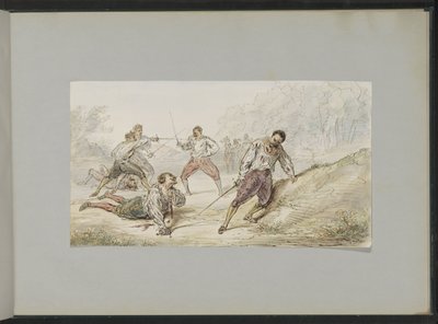 Landscape with Dueling Men by Alexander Ver Huell