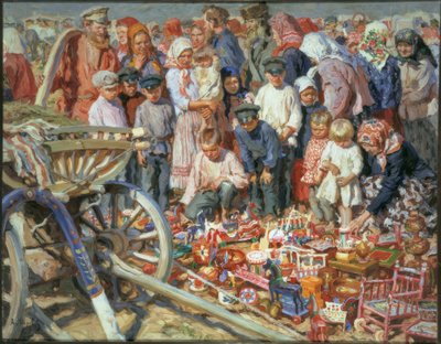 Toy Seller at the Fair by Alexander Viktorowitsch Morawow