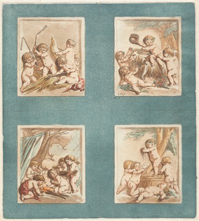 The Four Seasons by Alexandre Briceau after Jean Baptiste Hüet, I