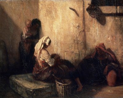 Italian Street Scene by Alexandre Gabriel Decamps