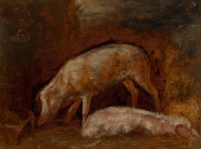 Study of Pigs, 1850-60 by Alexandre Gabriel Decamps