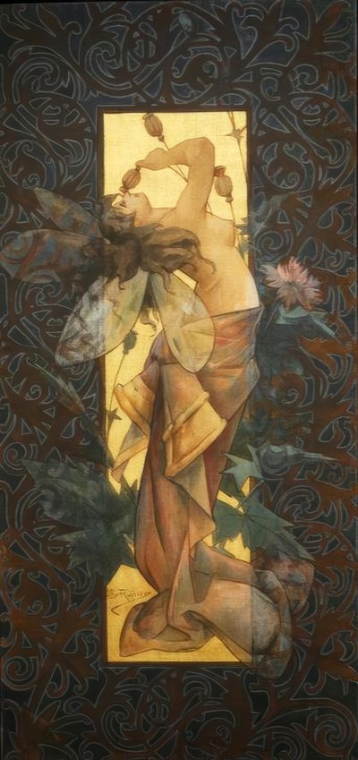 Composition with Winged Nymph at Sunrise by Alexandre de Riquer