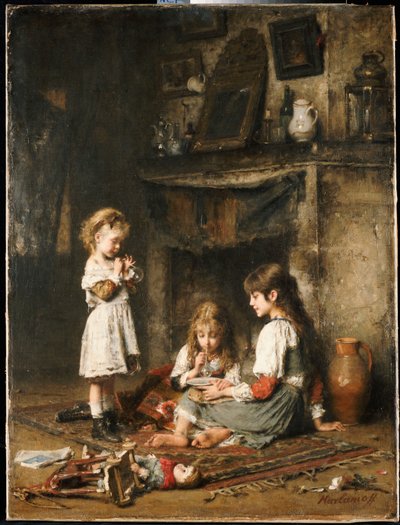 Blowing Bubbles by Alexei Alexevich Harlamoff