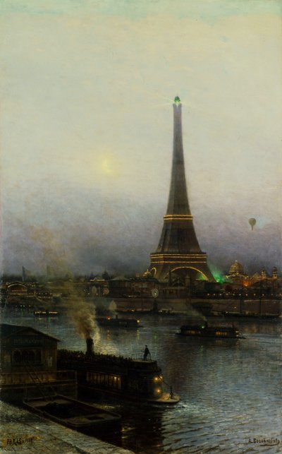 The Eiffel Tower at Night, 1889 by Alexei Petrovich Bogolyubov
