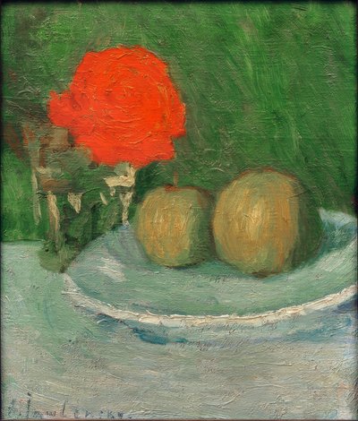 Still Life with Apples and Rose by Alexej von Jawlensky