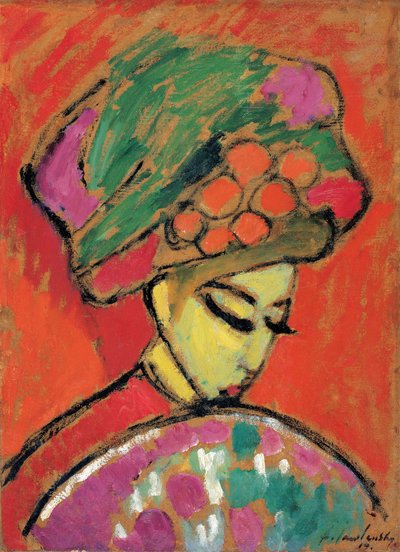 Young Girl with a Flowered Hat by Alexej von Jawlensky