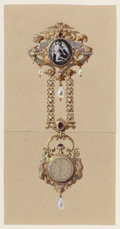 Design for a Chatelaine with Watch by Alexis Falize