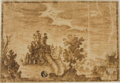 Fairy Castle in Landscape by Alfonso Parigi