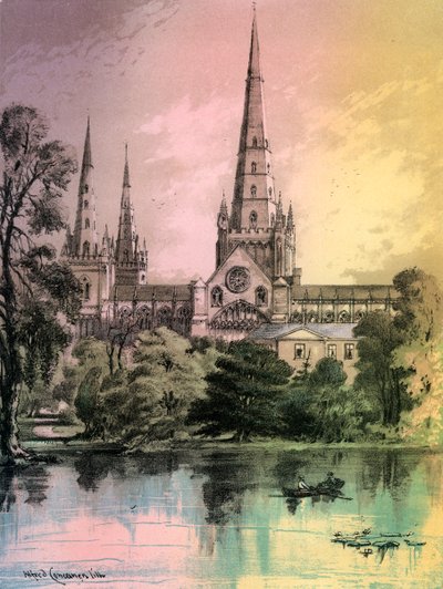 Lichfield Cathedral, Staffordshire by Alfred Concanen