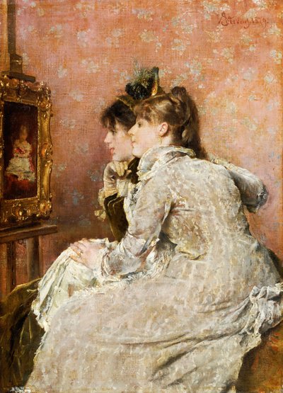 Admiring the Portrait, 1879 by Alfred Emile Stevens