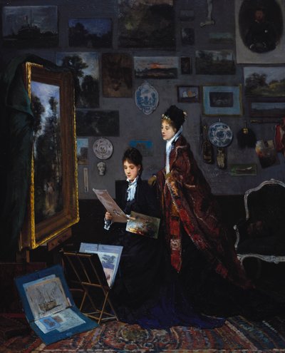 In the Studio by Alfred Emile Stevens