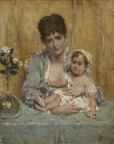 Mother and Child by Alfred Emile Stevens