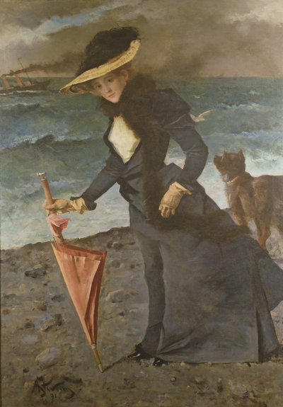 On The Sea Shore by Alfred Emile Stevens