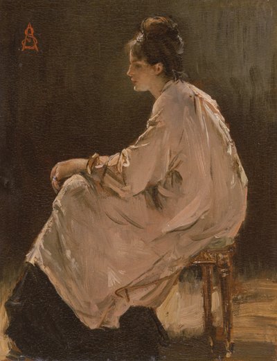 Seated Girl by Alfred Emile Stevens