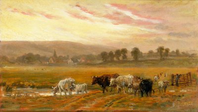 Sunset near Amberley by Alfred Fitzwalter Grace