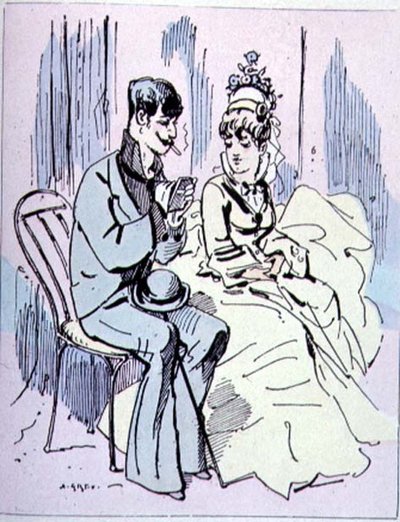 Aux Champs-Élysées, Illustration from Les Parisiennes by Alfred Grevin