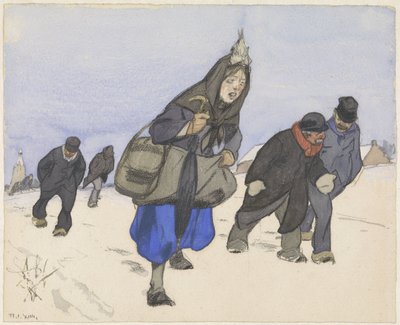 War Refugees in the Snow by Alfred Ost