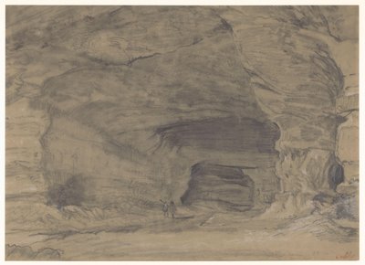 Two Figures Walking Inside a Large Cave by Alfred Robaut