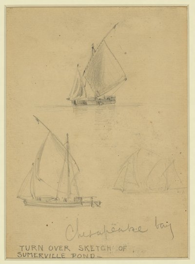Three Sailboats on Chesapeake Bay by Alfred Rudolph Waud