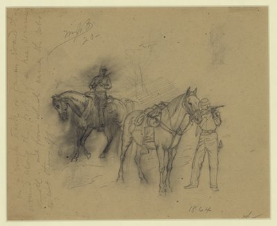 Two Cavalrymen by Alfred Rudolph Waud