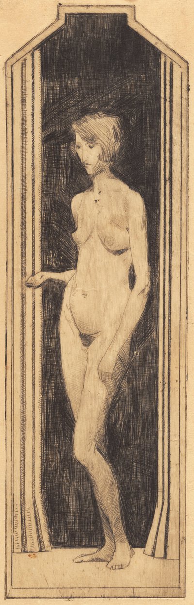 Standing Nude Woman in Narrow Field by Alfred Simonsen
