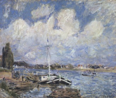 Boats on the Seine by Alfred Sisley