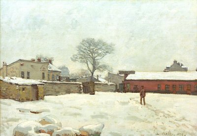 Under the Snow, Farmyard in Marly-le-Roi by Alfred Sisley