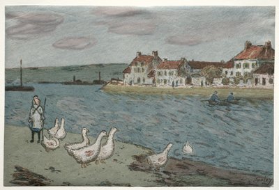 The River Bank or Geese by Alfred Sisley