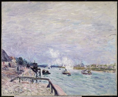 The Seine at Grenelle, Wet Weather by Alfred Sisley