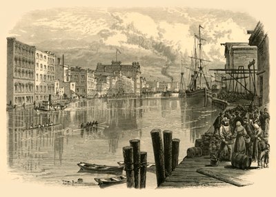 Milwaukee River, at Milwaukee by Alfred Rudolph Waud