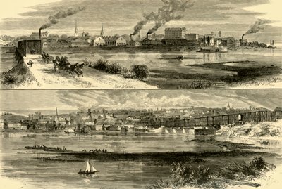 Rock Island, Illinois.- Davenport, Iowa, 1874 by Alfred Rudolph Waud