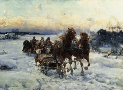 The Sleigh Ride by Alfred von Wierusz Kowalski