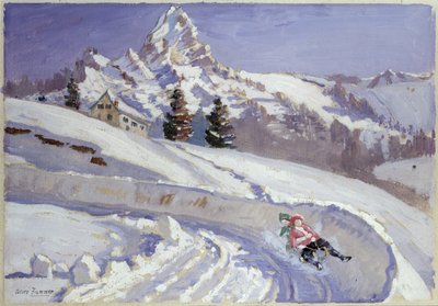 Tobogganing near the Matterhorn by Alice Maud Fanner