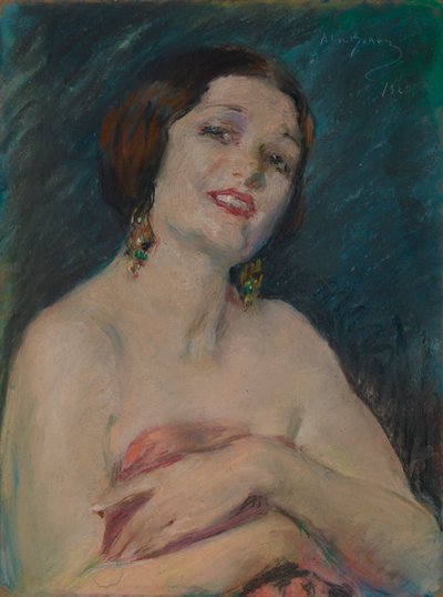 Model Holding Drapery by Alice Pike Barney