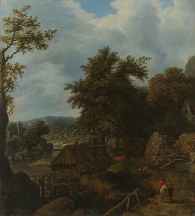 Swedish Landscape with a Water Mill by Allaert van Everdingen