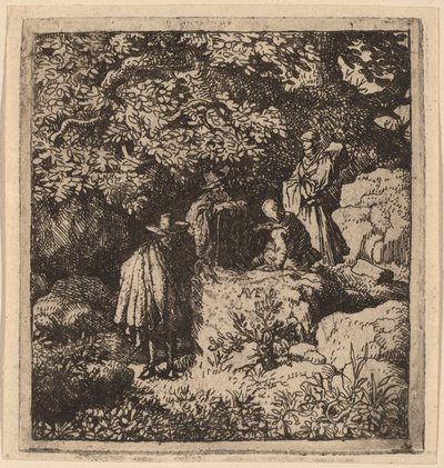 Four Figures under a Tree by Allart van Everdingen