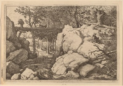 Goat on a Small Bridge by Allart van Everdingen